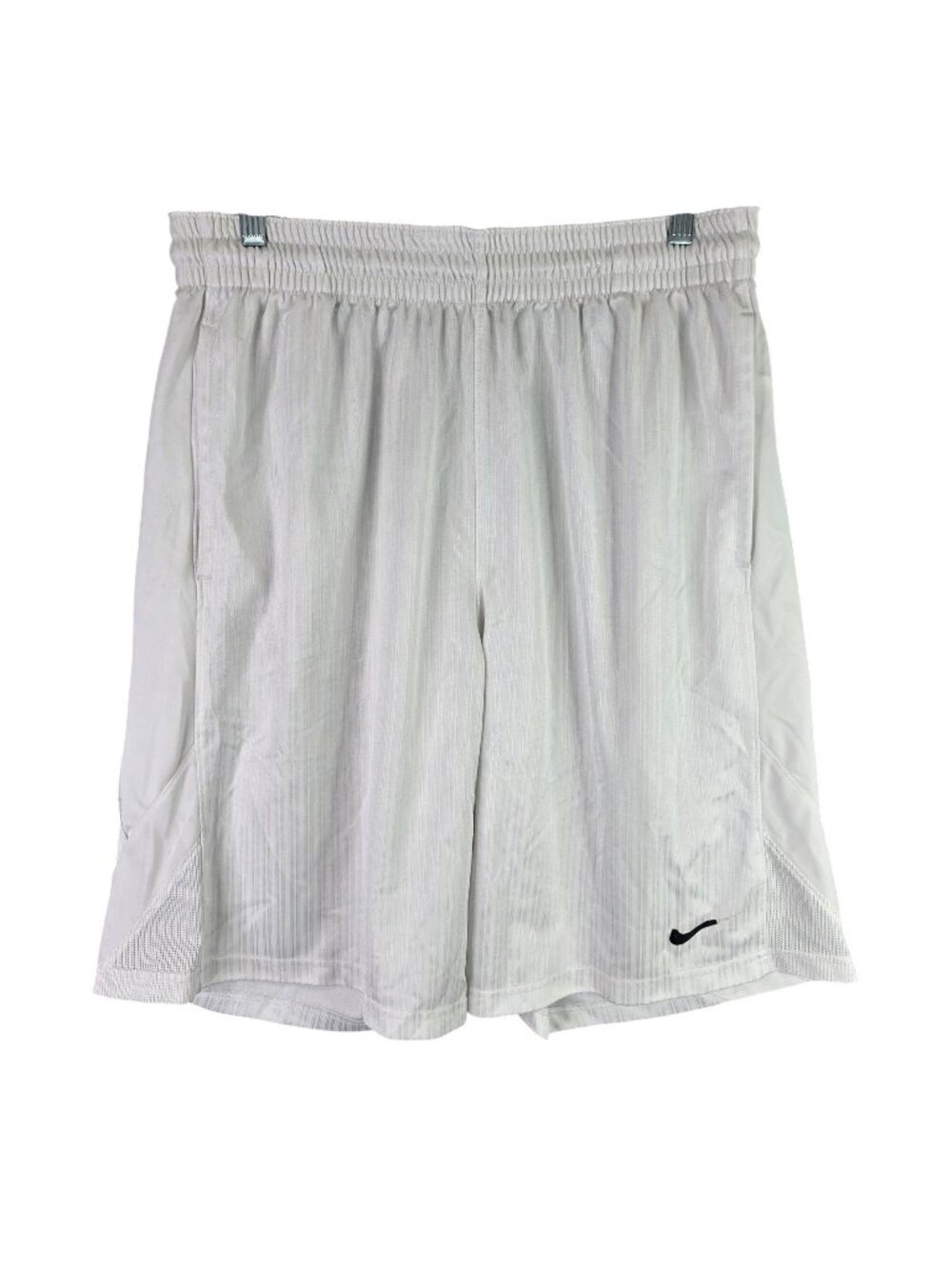 Mens Nike White Athletic Shorts 100% Polyester Elastic Waist Pockets Size XL